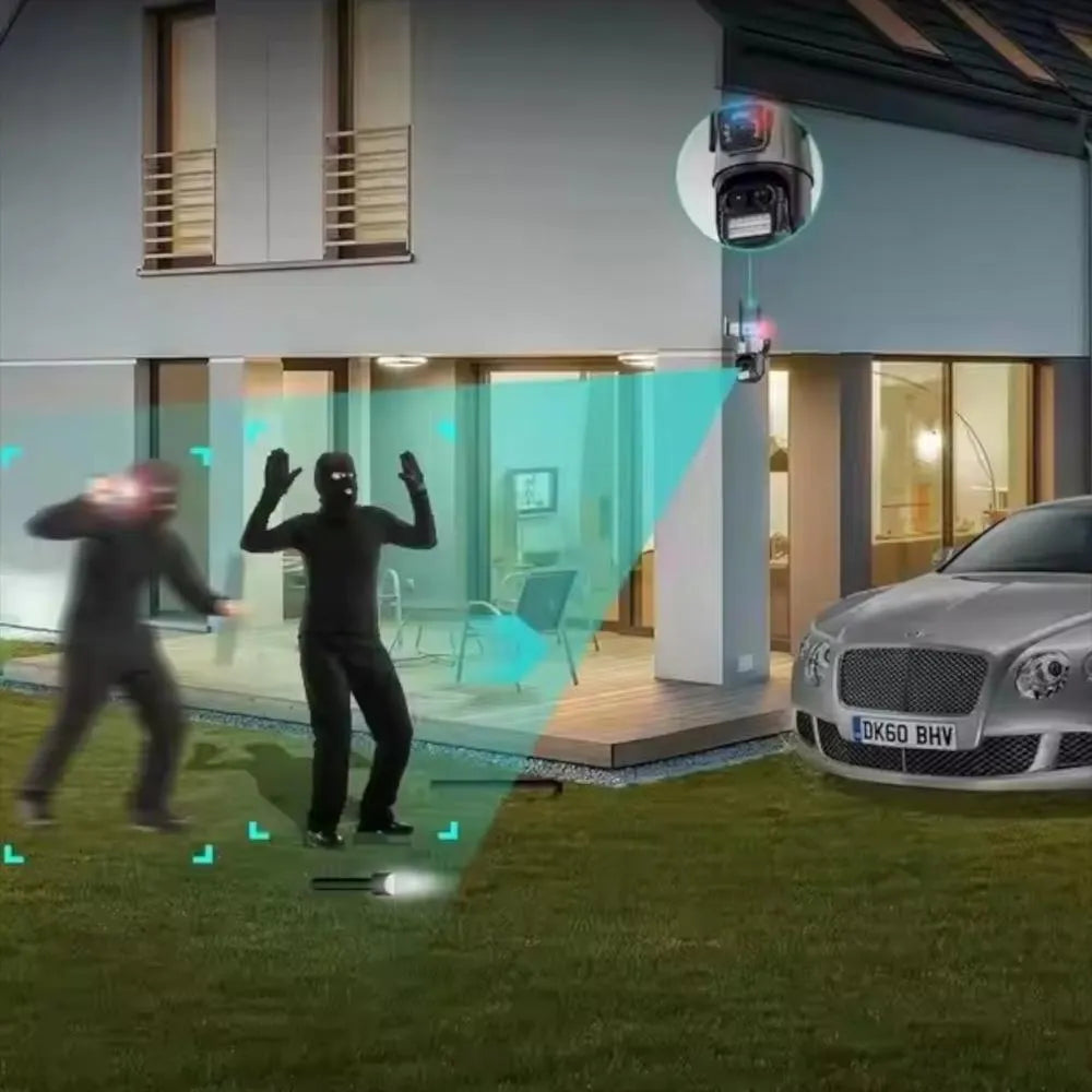 Detección Inteligente y Alertas Sonoras - CAMARA IP ALARMA DOBLE LENTE CON APP PARA TELÉFONO