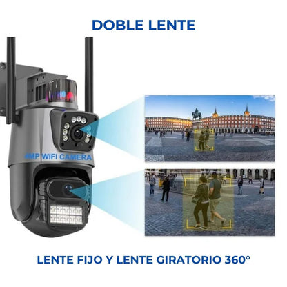 Detección Inteligente y Alertas Sonoras - CAMARA IP ALARMA DOBLE LENTE CON APP PARA TELÉFONO